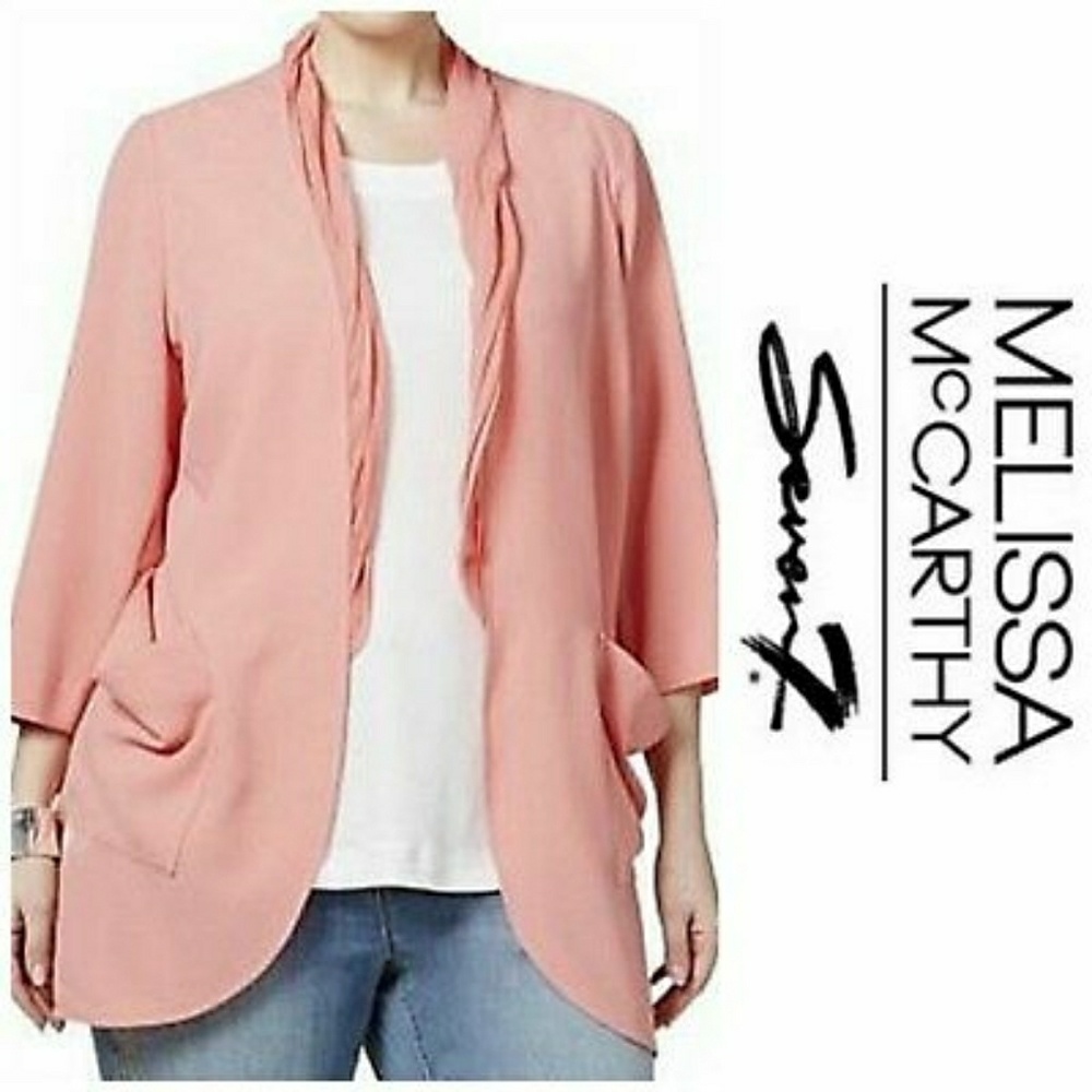 Melissa mccarthy salmon pink blazer